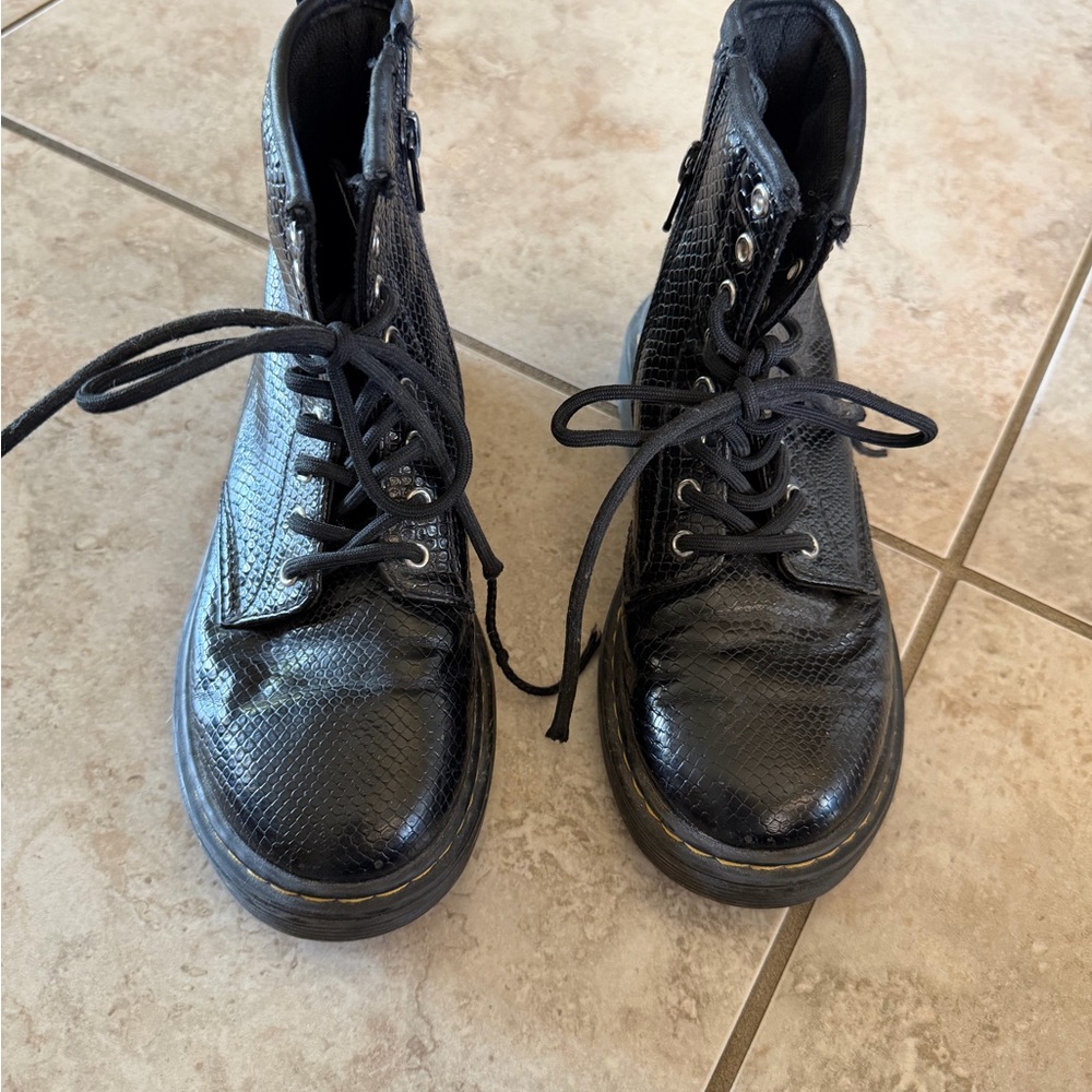 Dr. Martens Black Leather Boots for kids
